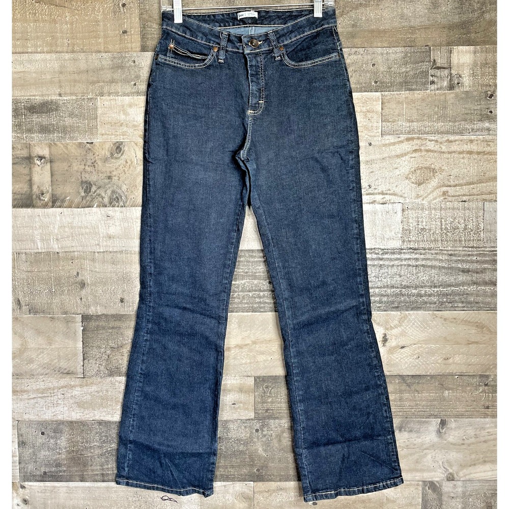Lee Jeans Womens 8 Short Blue Stretch 5‎ Pocket Denim Bootcut Casual